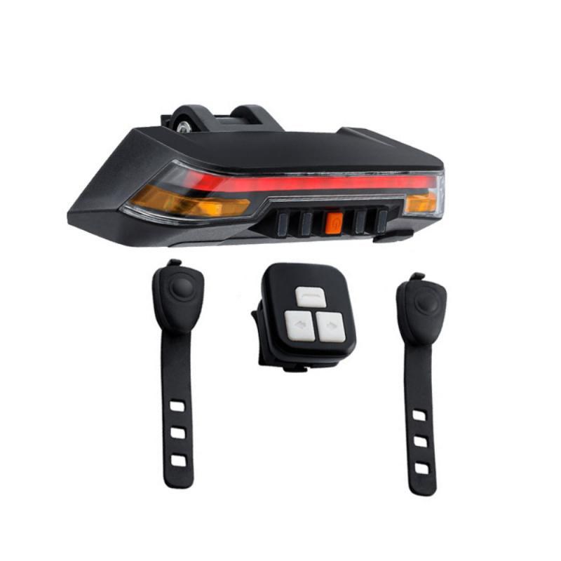 

Smart Bike Bicycle Tail Light Wasserdichte Fernbedienung 2000mAh USB-Aufladung Fahrradbremslicht - Schwarz