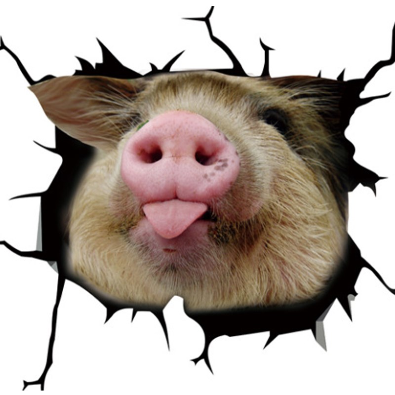 

Haustierschwein Risse Autoaufkleber Funny Decal Fenster Aufkleber Tapete - Stil A.