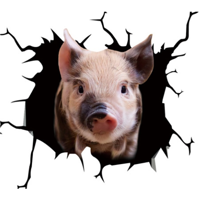 

Haustierschwein Risse Autoaufkleber Funny Decal Fenster Aufkleber Tapete - Stil D.