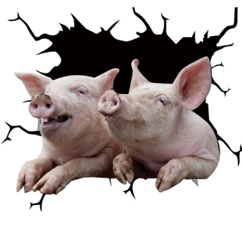 

Haustierschwein Risse Autoaufkleber Funny Decal Fenster Aufkleber Tapete - Stil F.