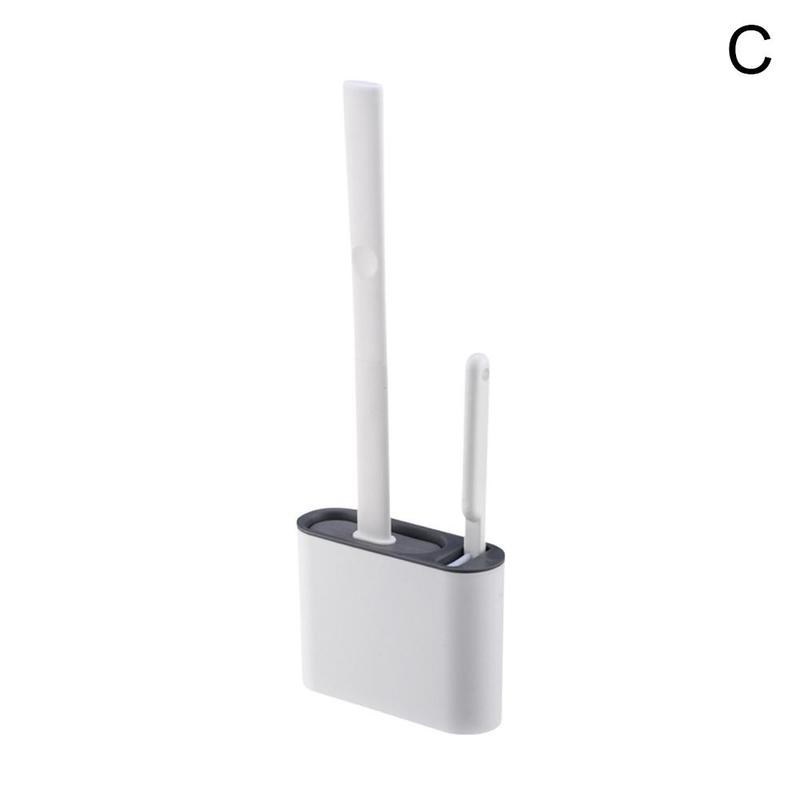 

2 in 1 Bathroom Toilet Brush Holder Cleaning Brush Set - Dark Grey