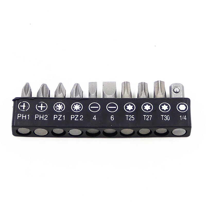 

Winkelschraubendreher Buchse Halter Adapter Einstellbare Bohrer Winkel Werkzeugsteckdose - 10pcs Bohrer Bits.