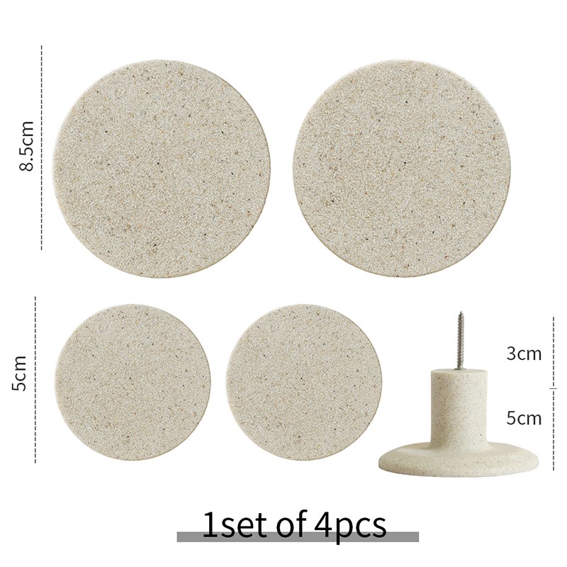 

4Pcs Coat Hanger Wall Hook Key Hanger Bathroom Towel Rack Hook - Beige/Round