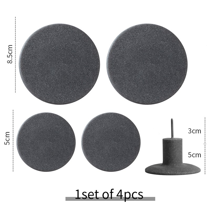 

4Pcs Coat Hanger Wall Hook Key Hanger Bathroom Towel Rack Hook - Grey/Round