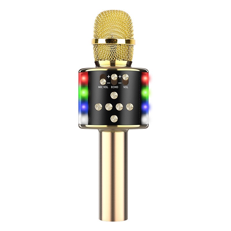 

D168 Wireless Bluetooth Karaoke Microphone Handheld Mic Speaker - Gold