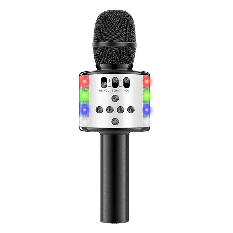 

D168 Wireless Bluetooth Karaoke Microphone Handheld Mic Speaker - Black/White