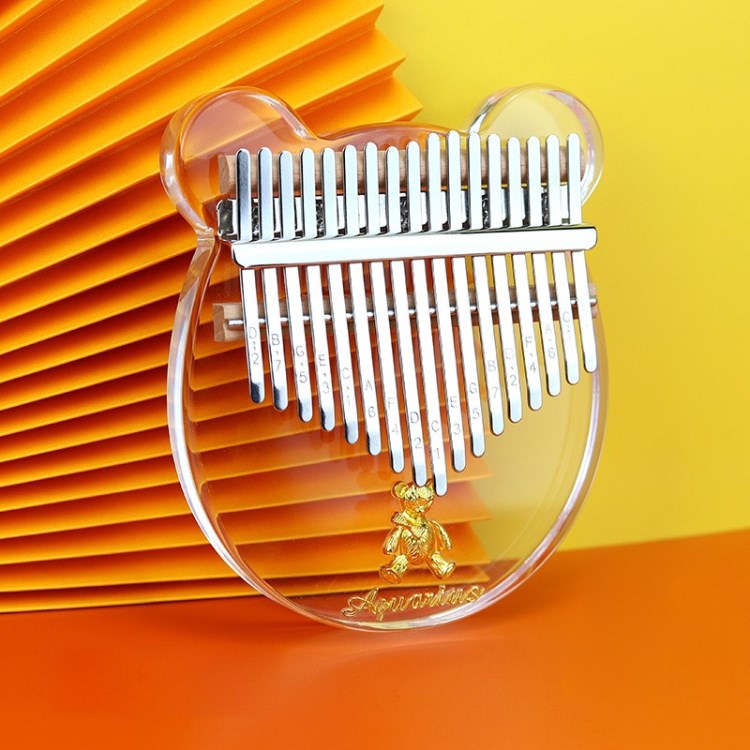 

18-CLÉ CRISTAL KALIMBA African Thumm Finger Piano Instrument De Musique - Ours De Cristal