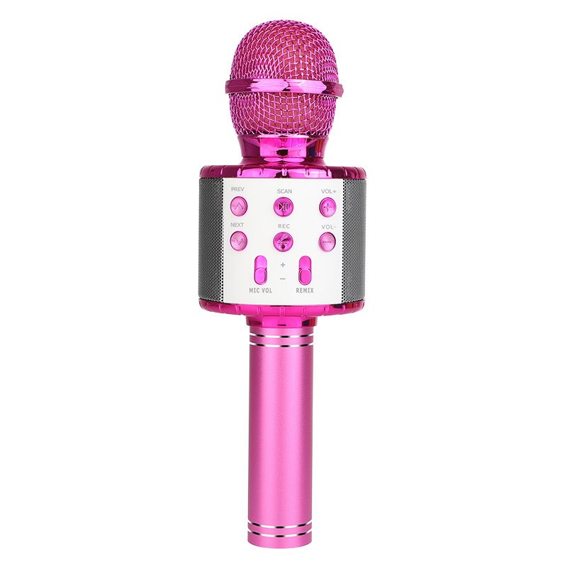 

WS858L Wireless Handheld Karaoke Microphone with Colorful Lights Bluetooth Mic Speaker - Pink