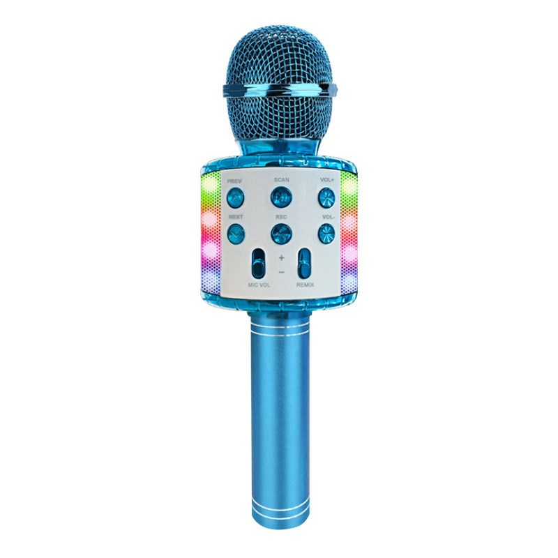 

WS858L Беспроводной Портативный Караоке -микрофон с Красочными Огнями Bluetooth Mic Dinger - Синий
