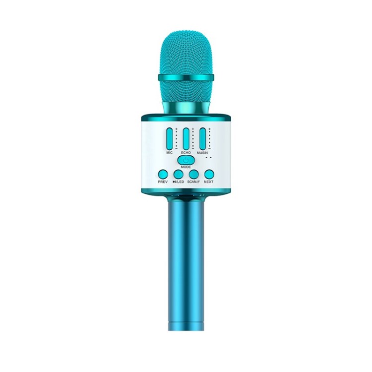 

A68 Беспроводной Bluetooth Микрофон Bluetooth С Светодиодным Светом Ручной Караоке Спикер MIC - Синий