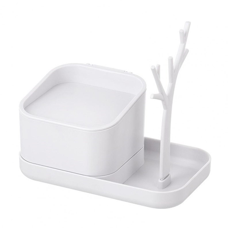 

Jewelry Makeup Storage Box Jewelry Display Tree Stand for Necklaces Bracelet Earring Ring - White