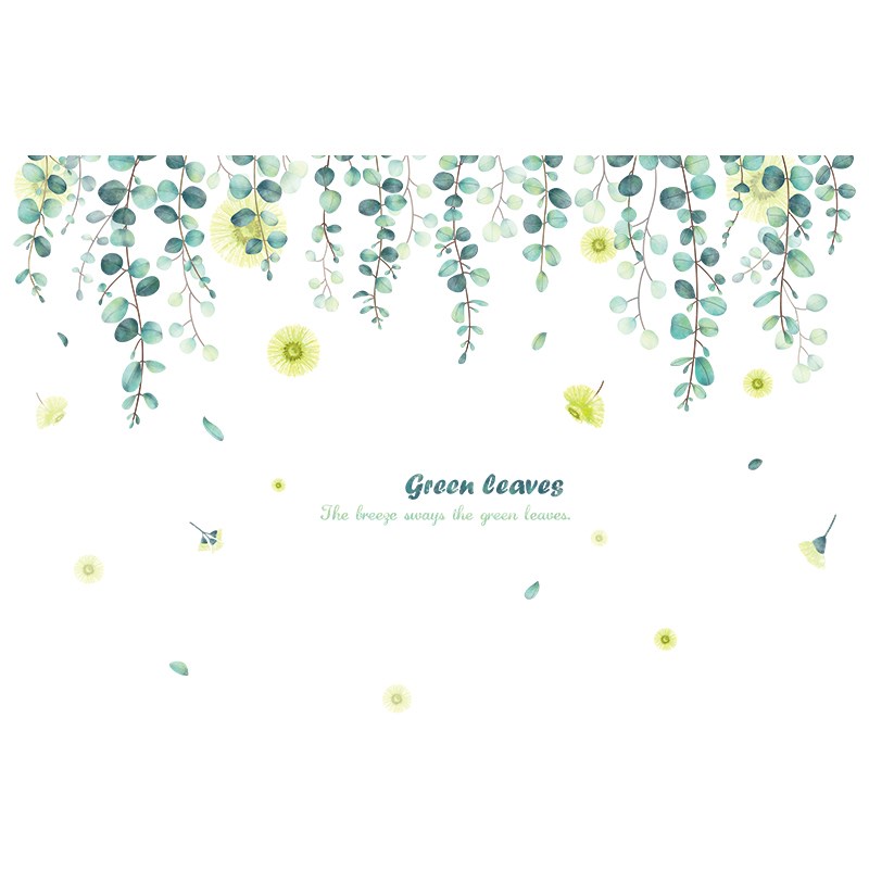 

Green Leaf Wall Sticker Background Wallpaper Plant Decal