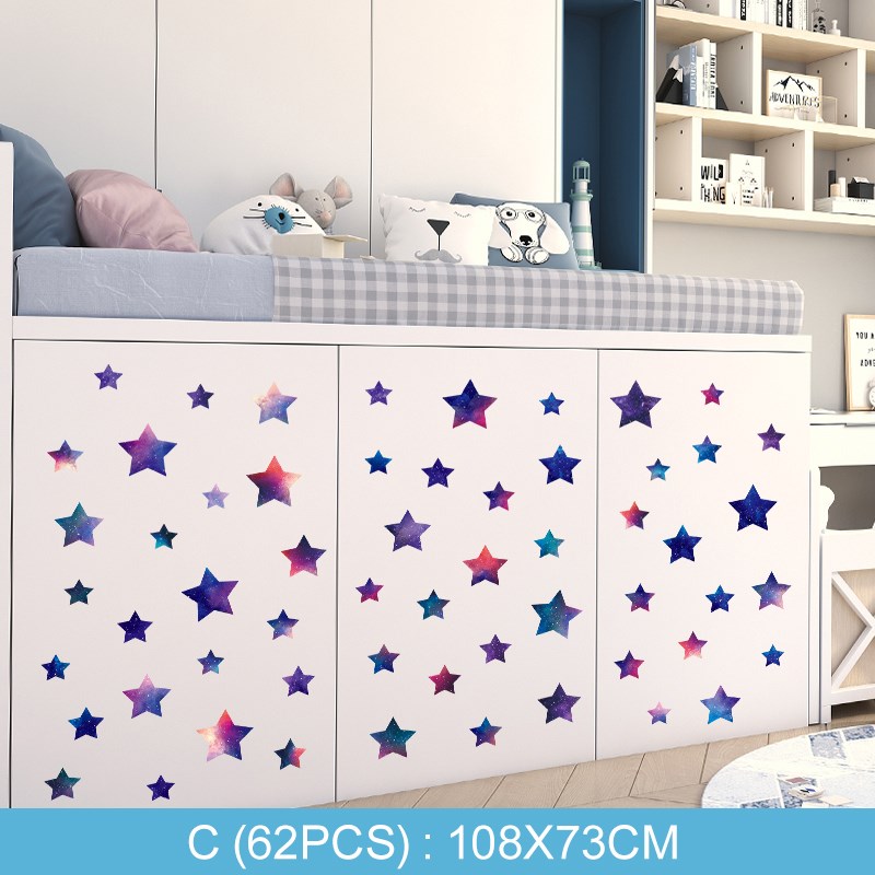 

Sky Stars Decal Wall Sticker Living Room Bedroom Background Wallpaper - Style C