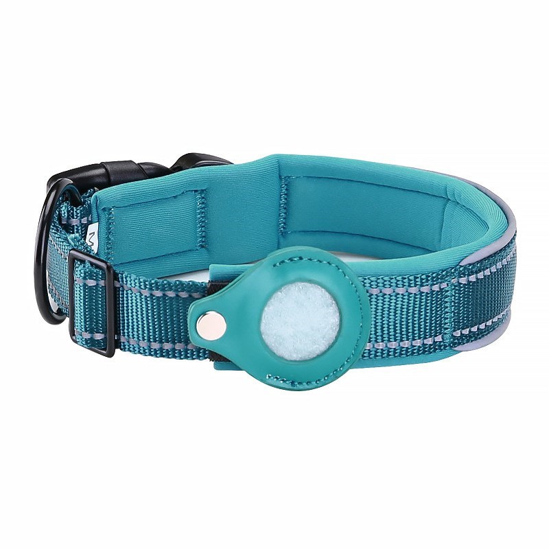 

Nylon Textured Pet Loop Hundekragen Für Airtager -hülle Pet Tracker Locator - Blau/xl