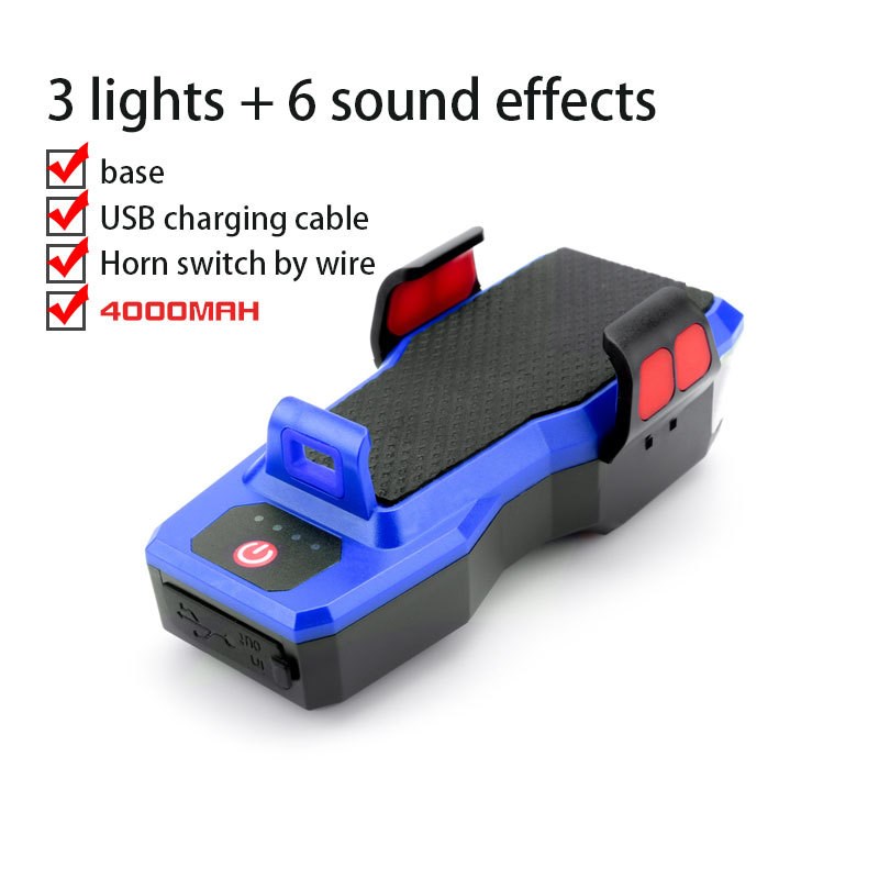 

BF-909 4 in 1 Fahrrad Mobiltelefonhalter Licht Mit Hornlichtsicherheitswarnlicht Mobile Leistung - Blau/4000mah