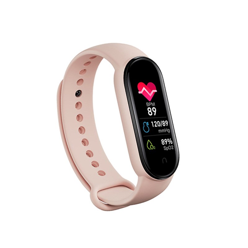 

M6 Heart Rate Blood Pressure Blood Oxygen Monitor Linear Charge Smart Bracelet Fitness Tracker - Pink