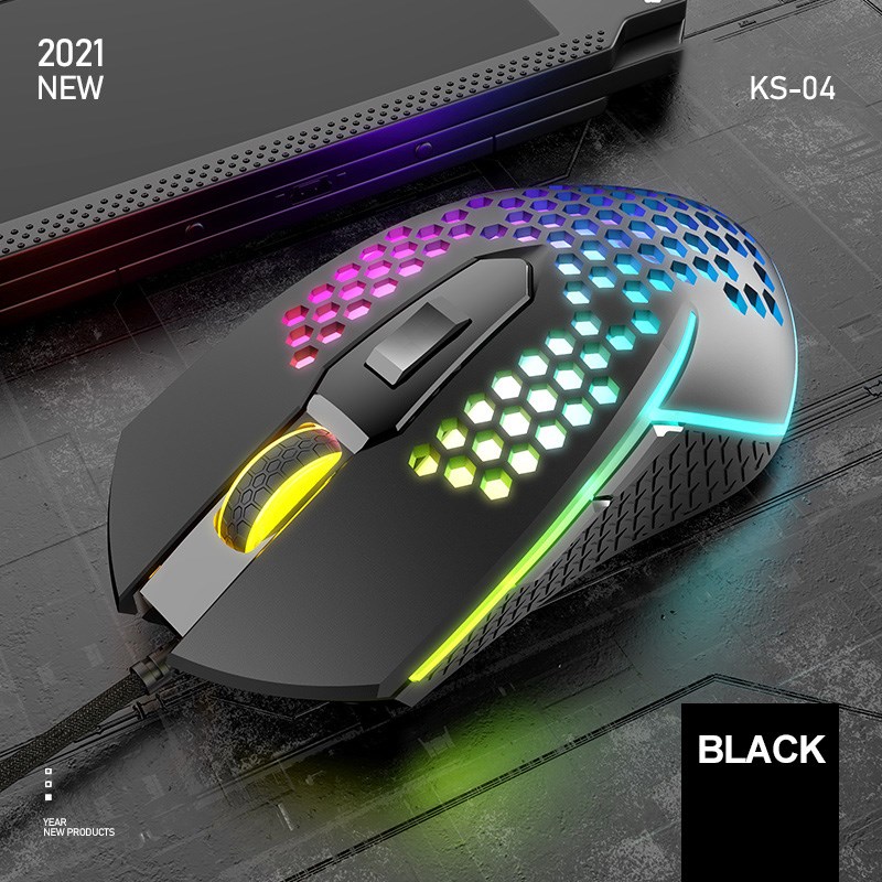 

K-snake X8 RGB Wired Gaming Maus Mit Hins Beleuchteten Mechanischen Pc-mäusen - Schwarz