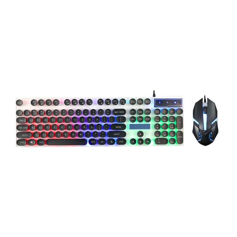 

Limeide Retro-Stil-Hinterlicht-Computer-kabelgebundener Gaming-Tastatur Und Maus-Set - Schwarz