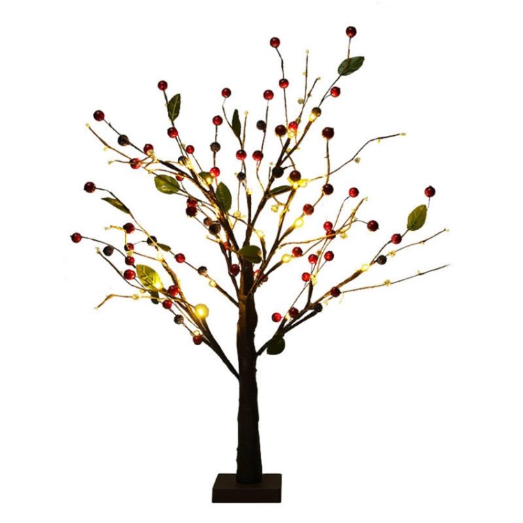 

Beautiful Bonsai Tree Fairy Light Lamp for Xmas Wedding Home Bedroom - Red Fruit