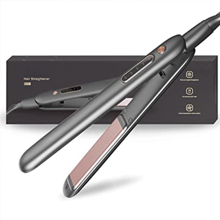 

For Hair Straighten and Wavy 2 in 1 LED Display Quick Heating Hair Straightener Curler - Black/EU Plug