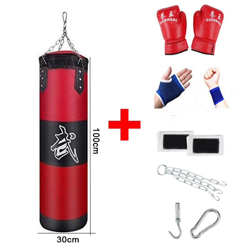 

Übung Fitness Heavy Duty Training Stanztasche Boxhandschuhe Mit Kettenhaken - 100 Höhe / B Set