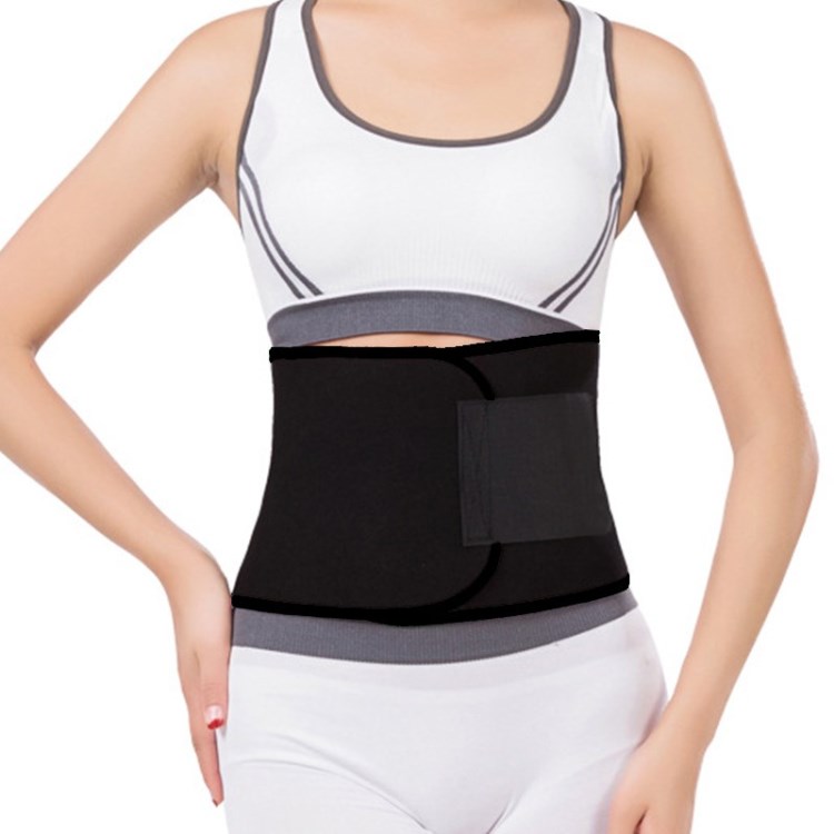 

For Men Women Fitness Exercise Stretchy Slimming Waist Trainer Belt - Black/S