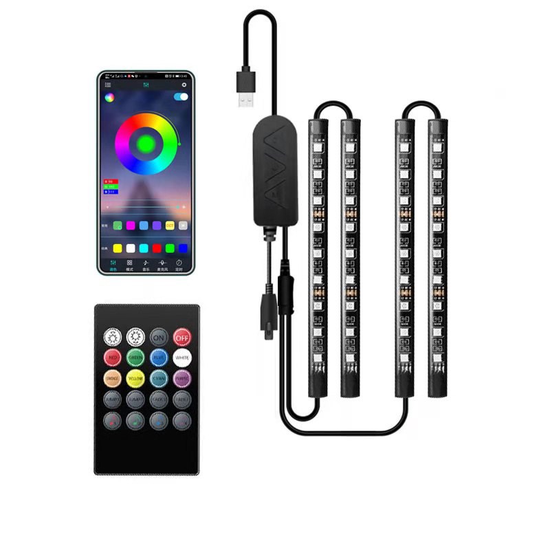 

Interieur RGB App Fernbedienungssteuerung Musik Synchronisation Color Change Car LED -beleuchtung - USB -stecker