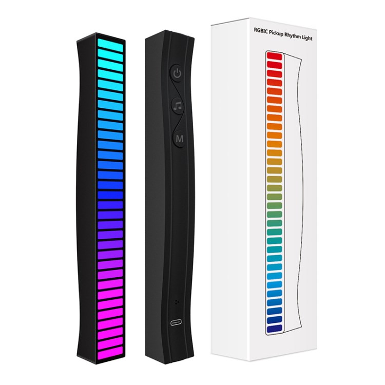 

SKS-JZ-05 3D Music App Steuerungssteuerungs-sensitiver Audiomusik Leicht Handheld Atmosphäre Auto Coole Lampe - Schwarz / 500mAh Batterie