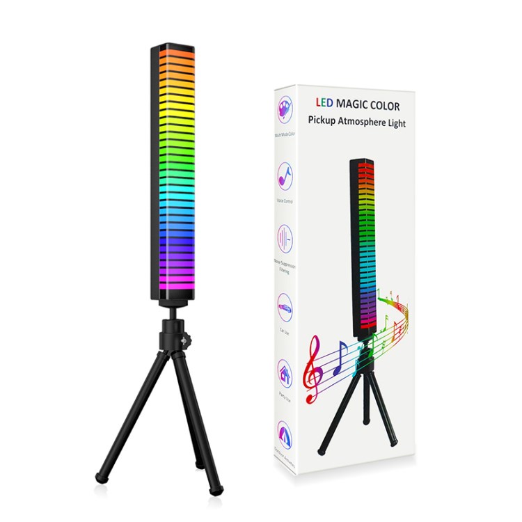 

SKS-JZ-05 3D Music App Steuerungssteuerungs-sensitiver Audiomusik Leicht Handheld Atmosphäre Auto Coole Lampe - Schwarz / 3D 500mAh Batterie