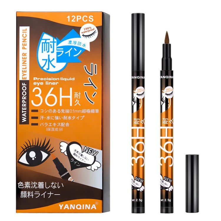 

12Pcs Liquid Eyeliner Colorful Set Waterproof Long Lasting Colored Neon Makeup Pen for Women Girl Face Eye Art Makeup - Brown