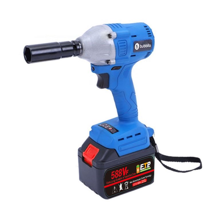 

Oaks Cordless Impact Wrench 3200 u / Min 15000mAh Batterie Hoher Drehmomentstrom -schlaganfallschlüssel - Blau/1 Batterie/us -stecker