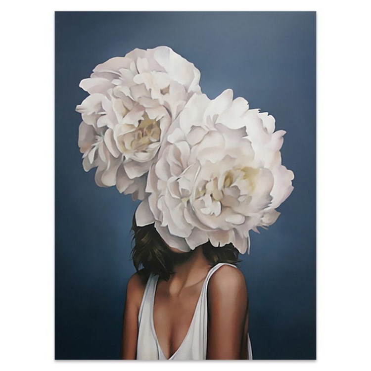 

Flower Face Women Canvas Wall Art Painting - DF436-13/40x60cm