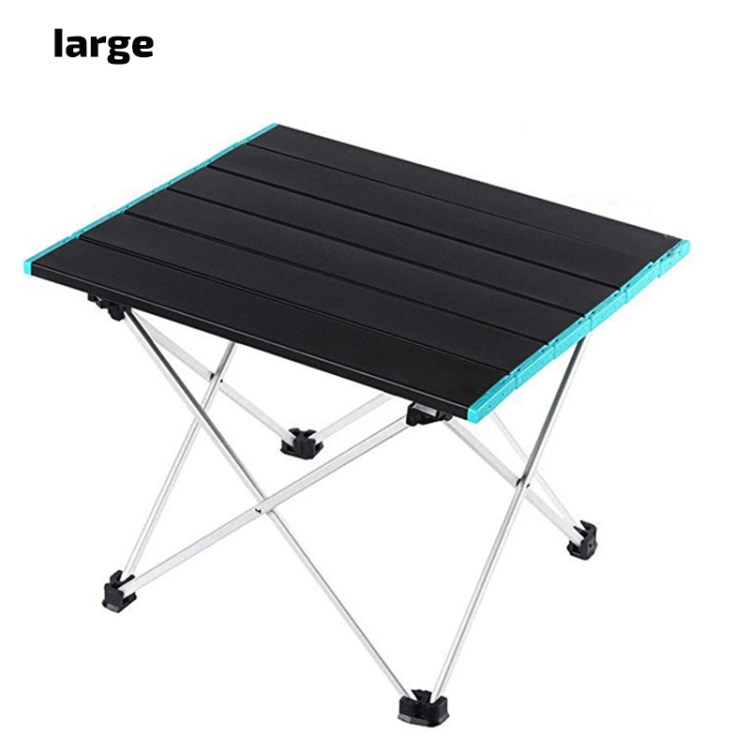 

Aluminiumlegierungsklappen-Camping-Tisch Tragbarer Strandtabelle - Blaue Kante / L / 68x46cm