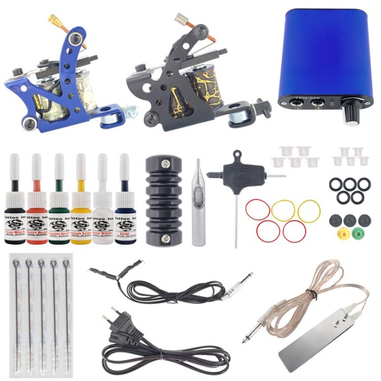 

Tattoo -maschinen -kit Mit 6 Farbkinten Tattoo Pen Set Für Professionelle Anfänger - EU -stecker