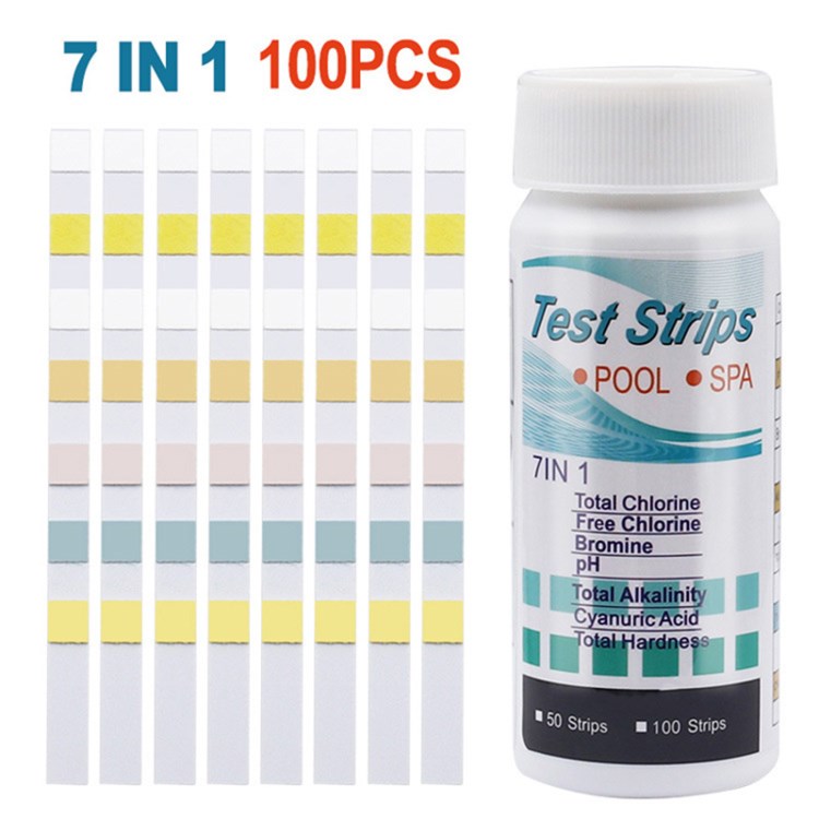 

7 in 1 Wasserteststreifenpapier Für Spa -pool -whirlpools - 100pcs/flasche