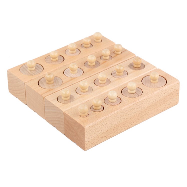 

Zylinder Baustein Zylinder Holzbaby Game Stapel Miniaturen Frühes Entwicklungsspielzeug - Holzfarbe