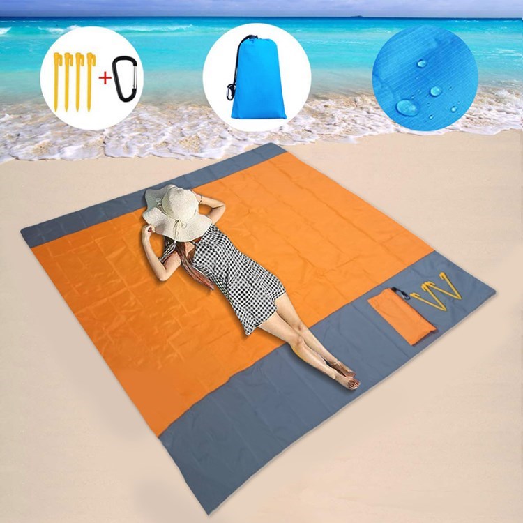 

Stranddecke 210x200 cm Große Sandfeste Wasserdicht - Orange