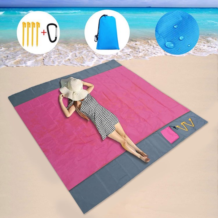 

Stranddecke 210x200 cm Große Sandfeste Wasserdicht - Rose