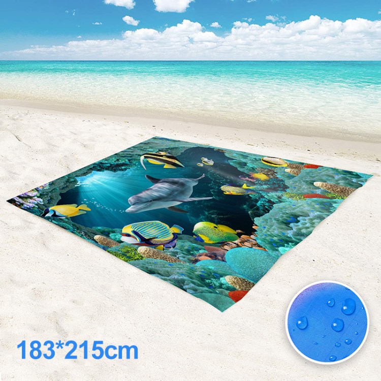 Windproof Camping Carpet Sandproof Beach Blanket Lightweight Picnic Mat - 0022  183x215cm