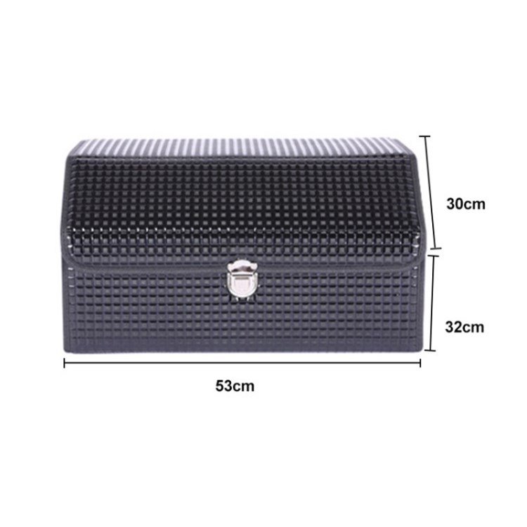 

Klappende Lederspeicherbox Auto Trunk Bag Fahrzeugquadratschachtel Mit Seitengitterbeutel - M