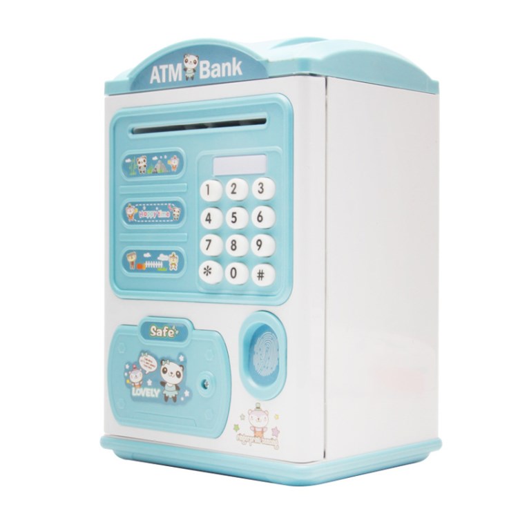 

Piggy Bank Toy Electronic Mini Geldautomaten Mit Persönlichem Passwort Und Fingerabdruck Entsperren Simulation Kids Safe Box - Blau
