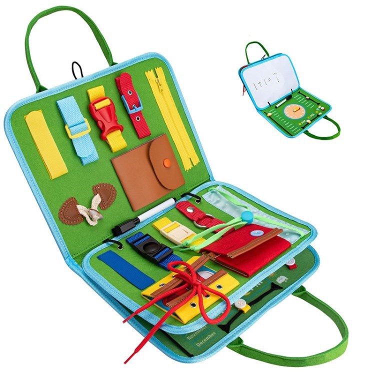

Kinder Doppelseitige Filzlernboote Für Kinder im Vorschulkinder Bildungslernspielzeug - Grün
