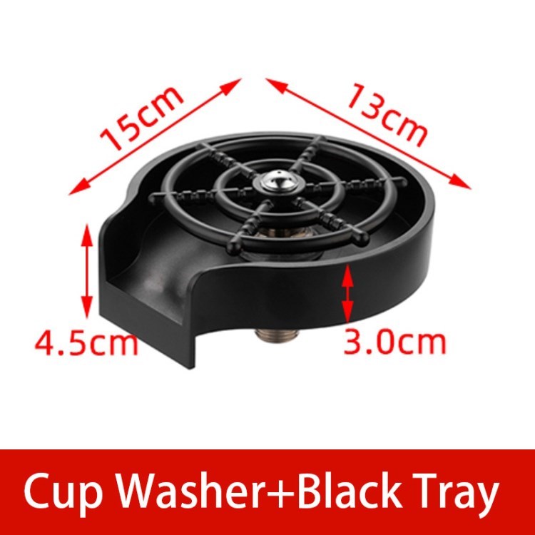 

Automatic Cup Washer Faucet Glass Washer High Pressure Quick Rinser for Baby Bottle Bar Glass Rinser - Cup Washer + Black Tray