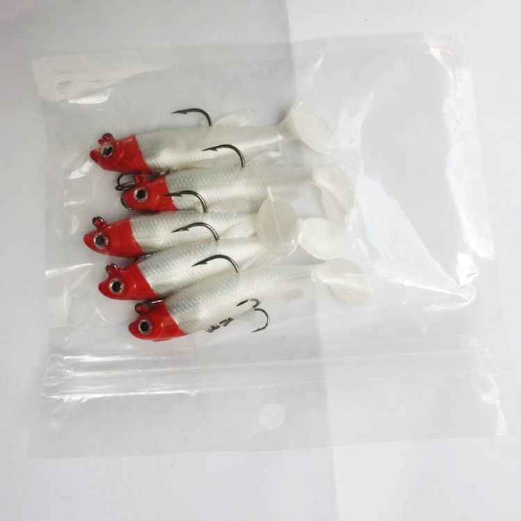 

5pcs Weiches Silikon Langlebiger Köderfischereiköder Für Süßwassersalzwasser - Weiß