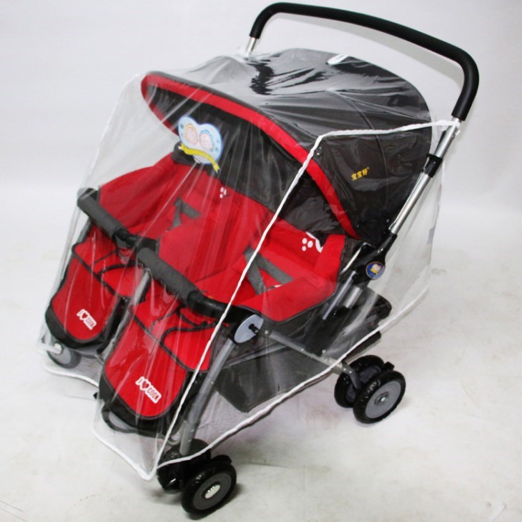 

Kinderwagen Regenabdeckung Doppelwagen Cover Für Seite an Seite Baby Kinderwagen Baby Outdoor Aktivitäten Accessoires