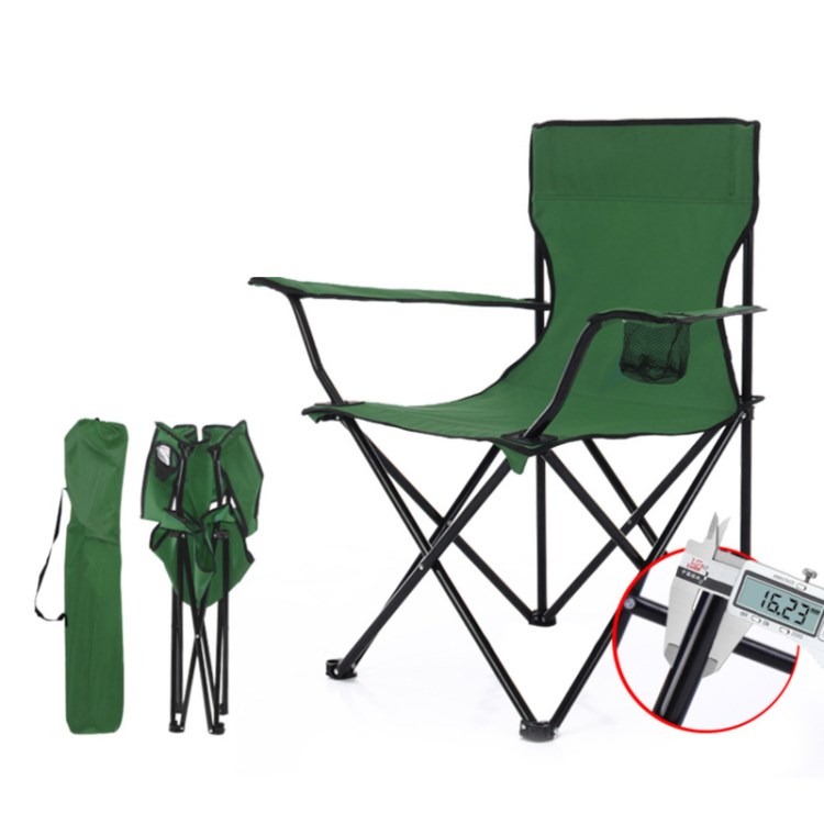 

Campingstühle Mesh Falten Sie Lumbale Stütze Gepolsterte Außenstuhl Mit Cuphalter -aufbewahrung - Schwarzgrün