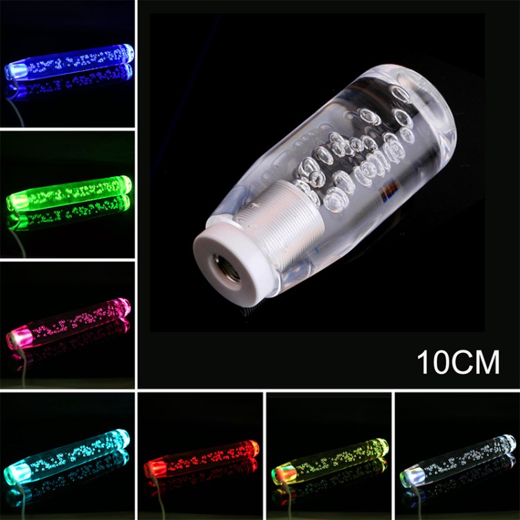 

LED -schaltknopf LED Legblegen RGB Schaltknaufstab Kristall Transparent Blasengetriebe Schalthebel Für at / mt - 10 cm