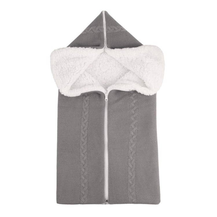 

Warm Strickbaby Swaddle Decke Anti-knick-quilt-baby Kinderwagen Decke Schlafsack - Grau