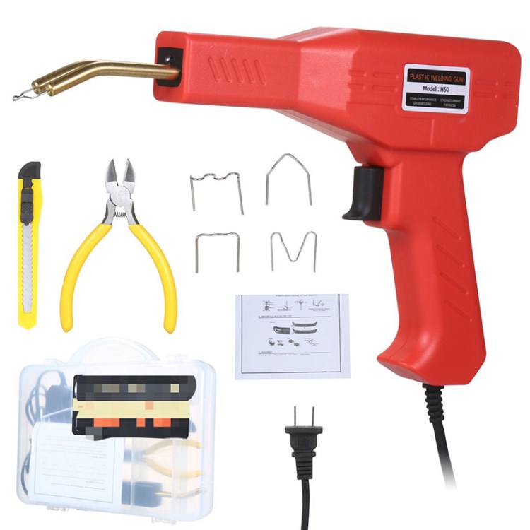 

50W Tragbares Heißes Hefterschweißwaffenreparatur -kit -auto Stoßfänger Plastikschweißkit - Rot / US -stecker