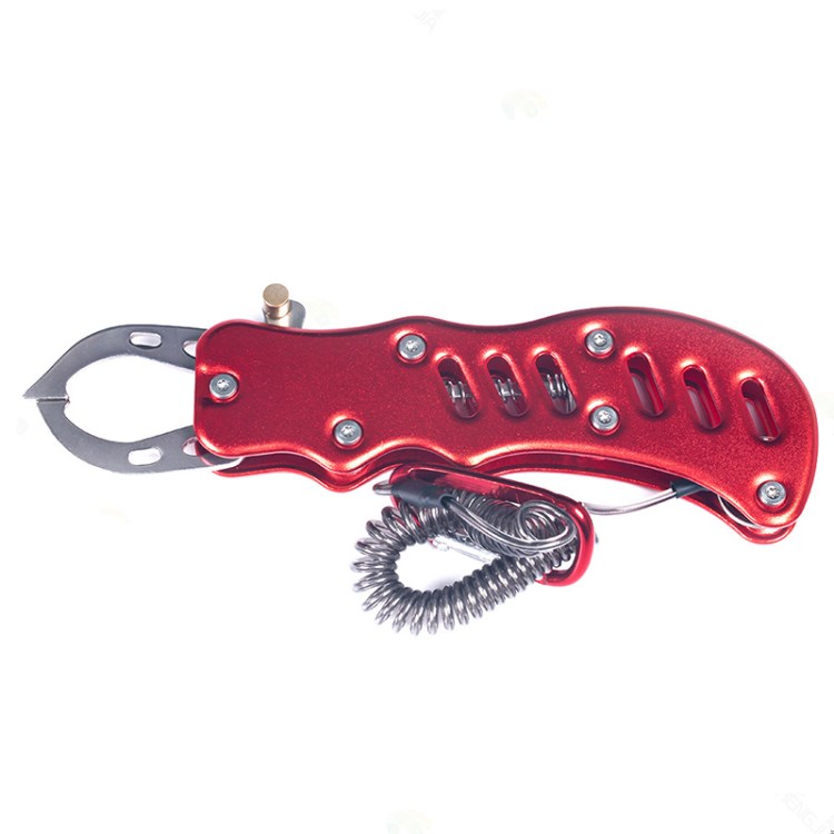 

Hengjia Fishing Grip Edelstahl Fischkontrollklemme Mit Lanyard Und Karabiner - Rot